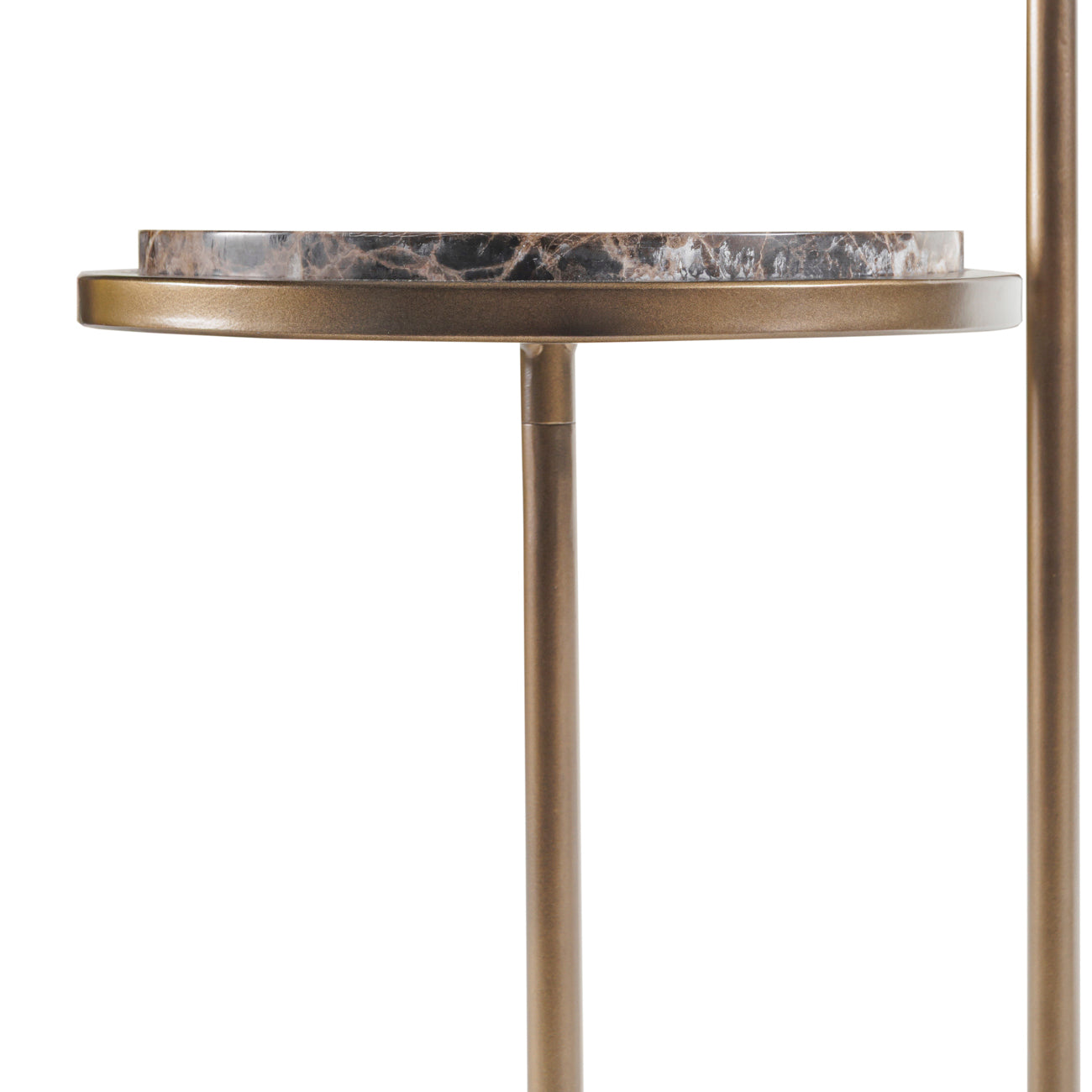 Marco Dark Emperador Brown Marble & Gold Side Table