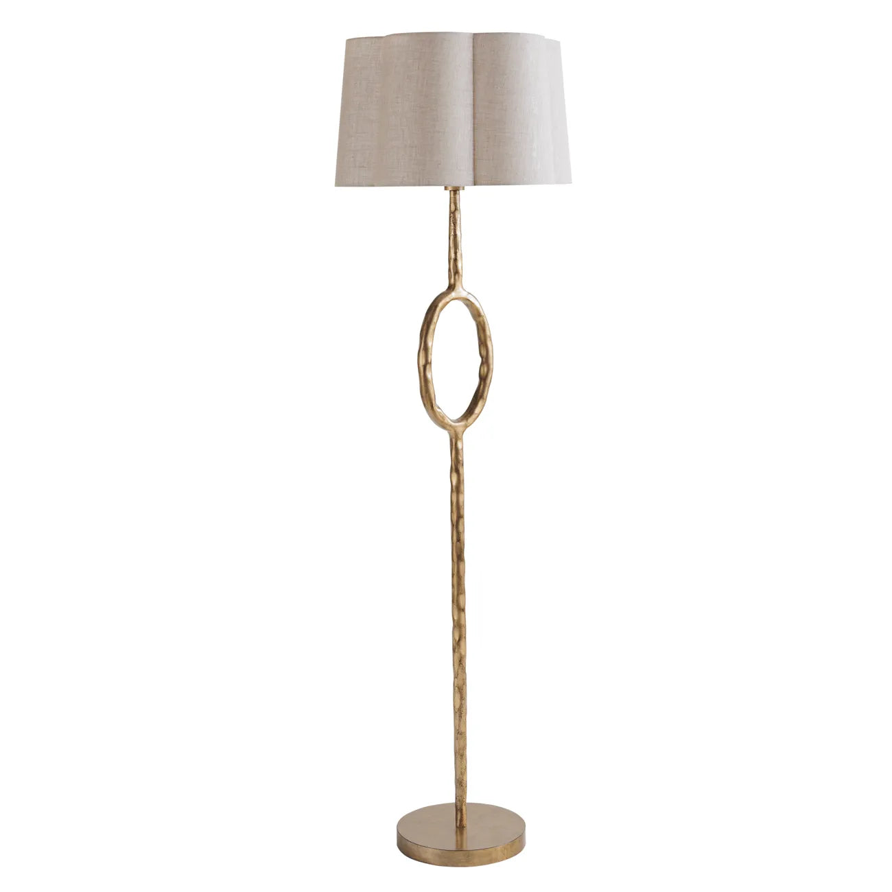 Ronde Gold Floor Lamp with Linen Shade
