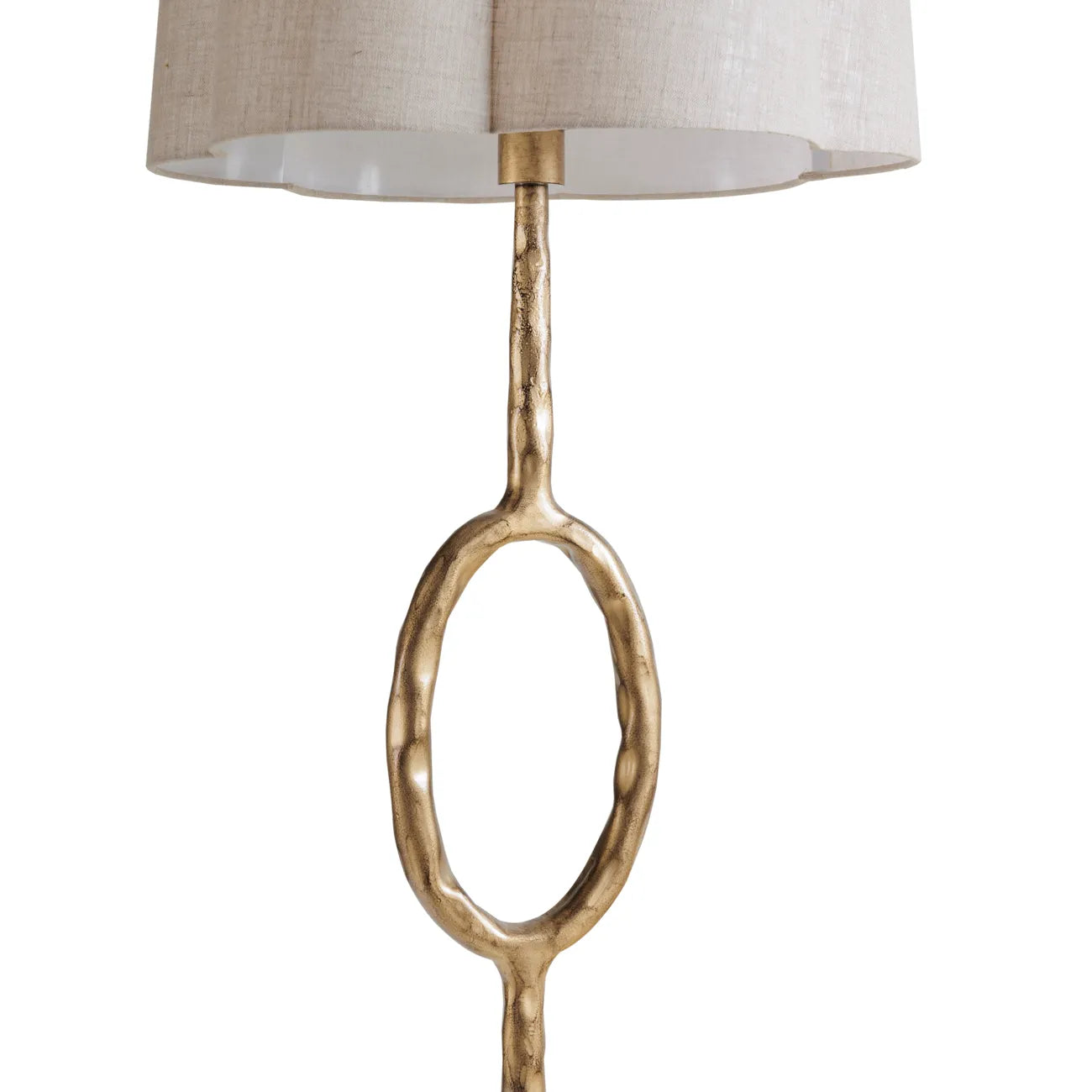 Ronde Gold Floor Lamp with Linen Shade