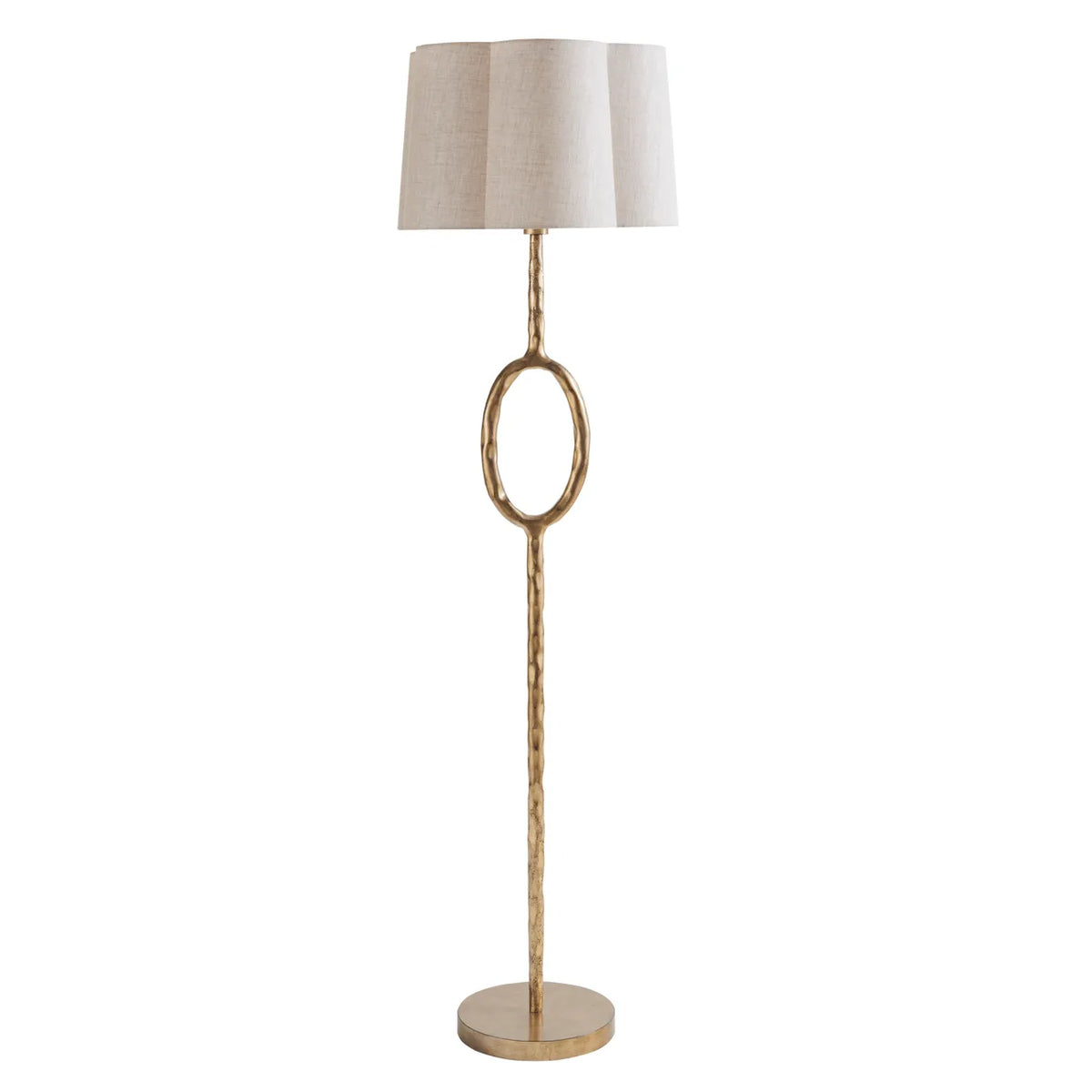 Ronde Gold Floor Lamp with Linen Shade