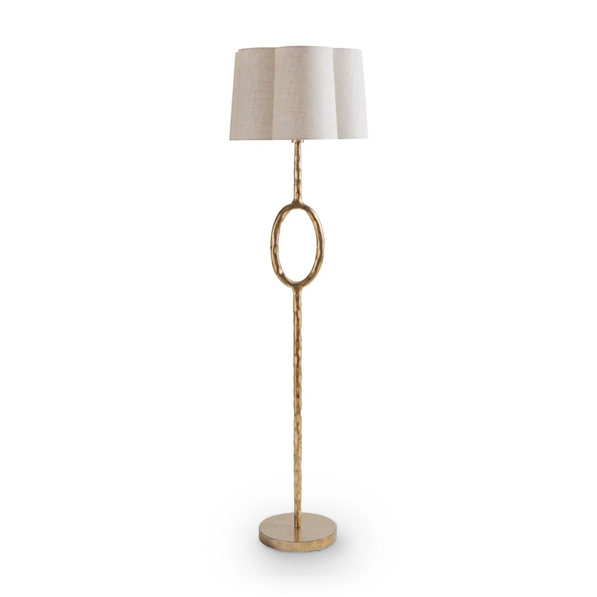 Ronde Gold Floor Lamp with Linen Shade