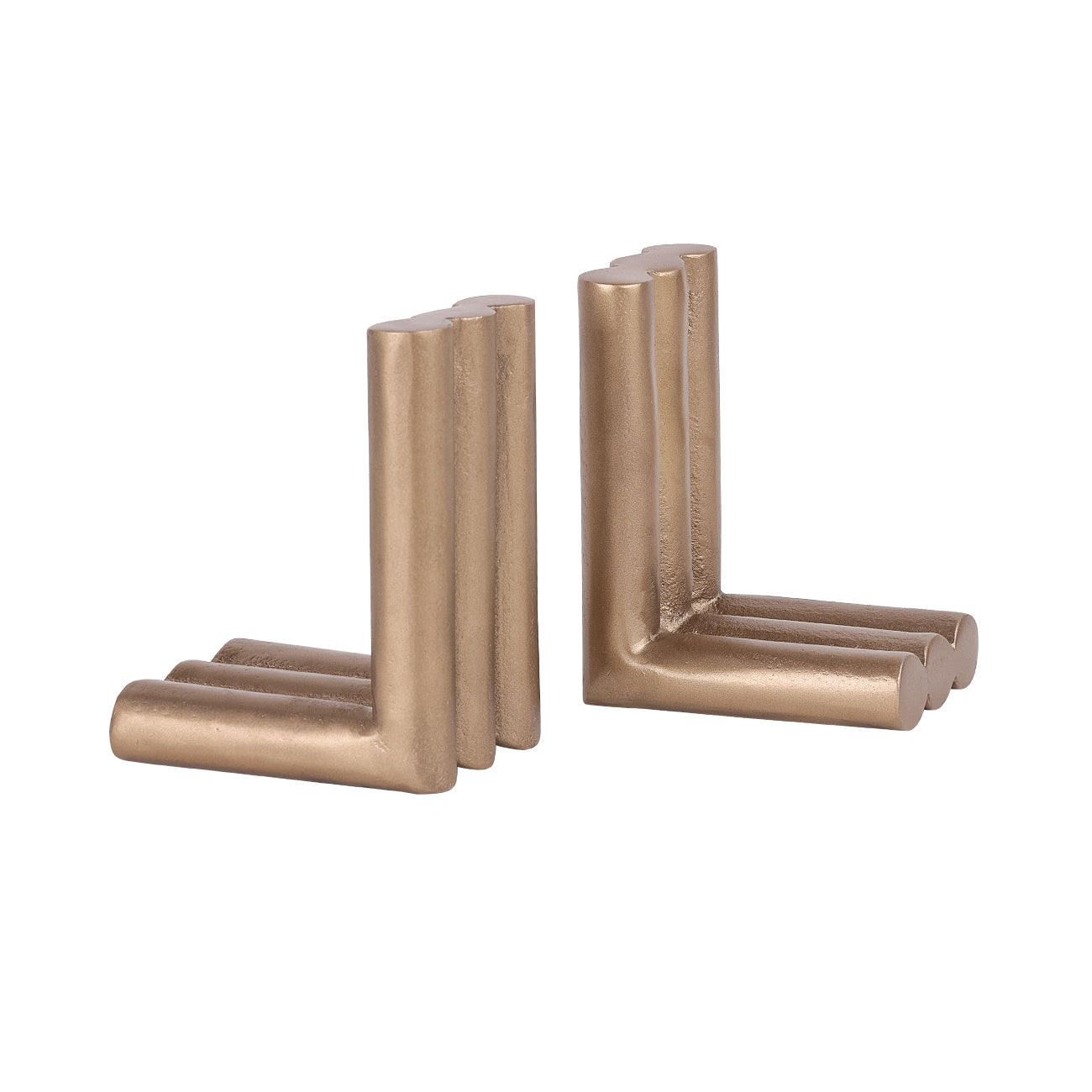 Set of 2 Ellie Brass Finish Aluminium Bookends — view 3