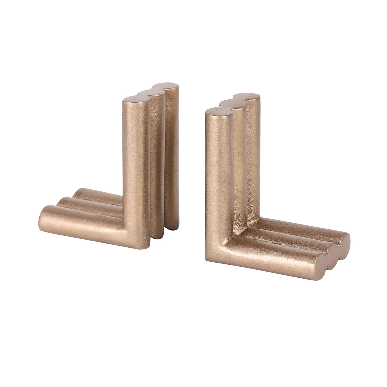 Set of 2 Ellie Brass Finish Aluminium Bookends
