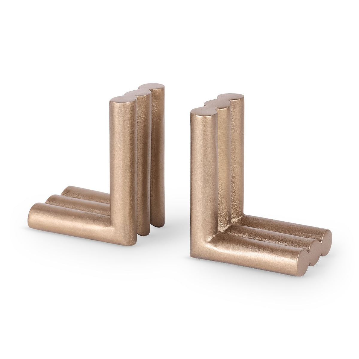 Set of 2 Ellie Brass Finish Aluminium Bookends