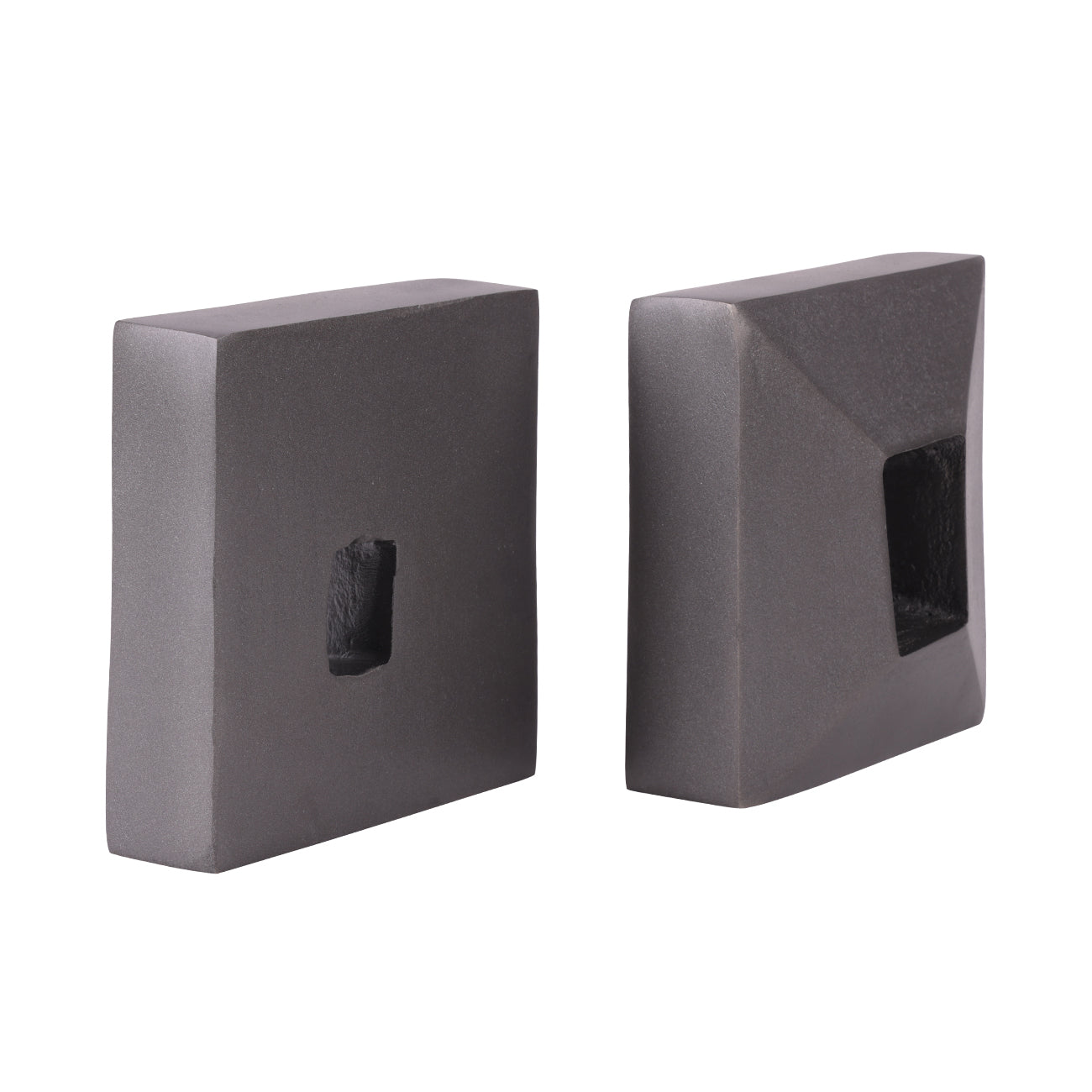 Set of 2 Geo Antique Lead Aluminium Bookends — view 3