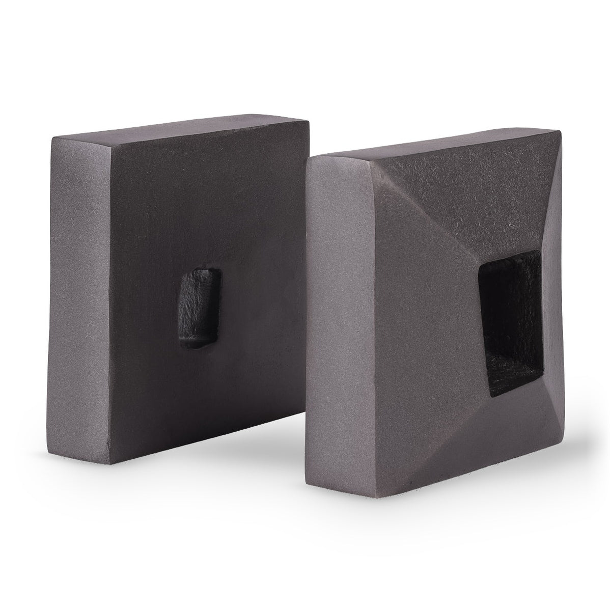 Set of 2 Geo Antique Lead Aluminium Bookends