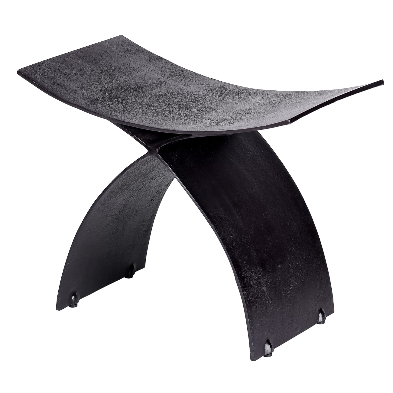 Noir Crescent Iron Stool — view 2