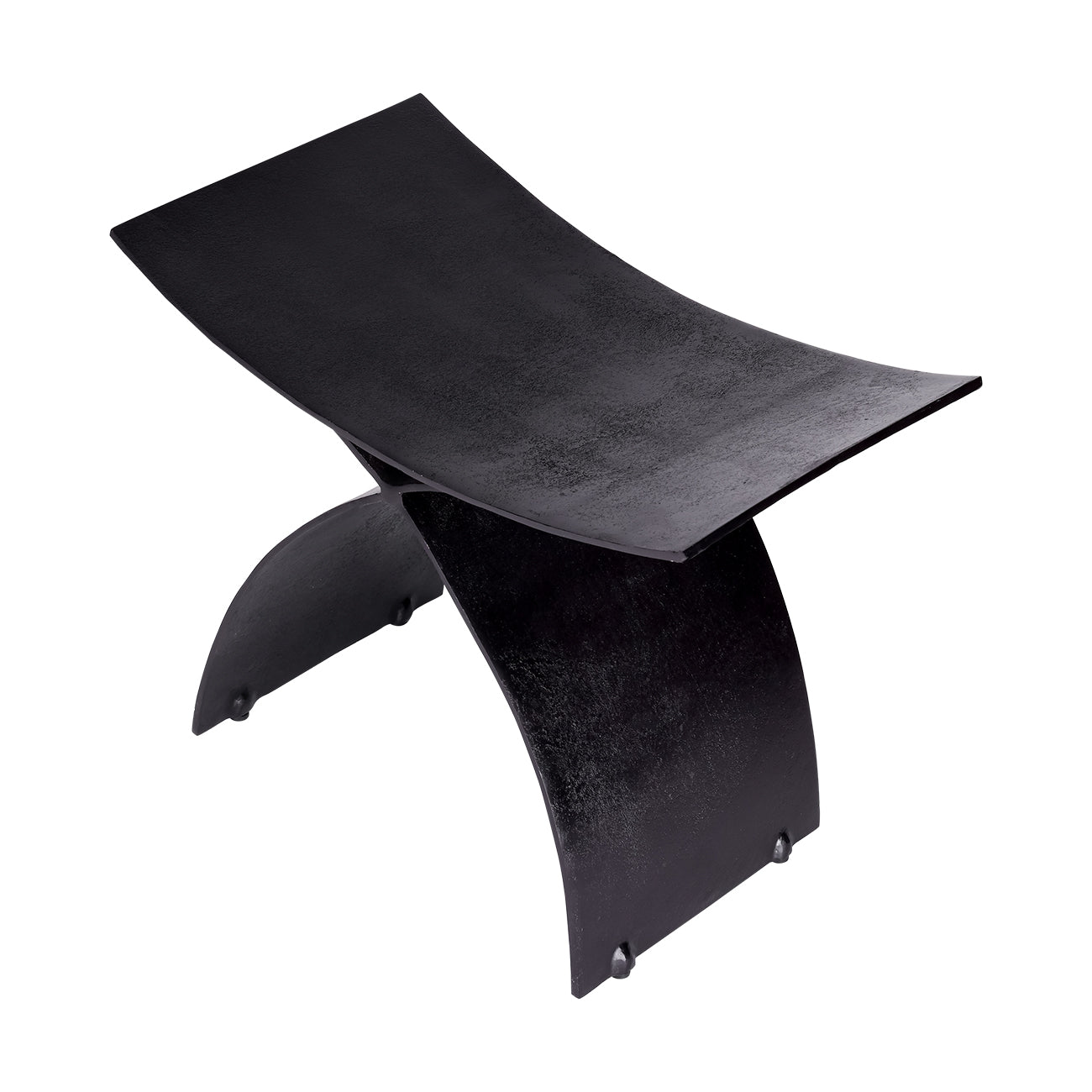 Noir Crescent Iron Stool — view 3
