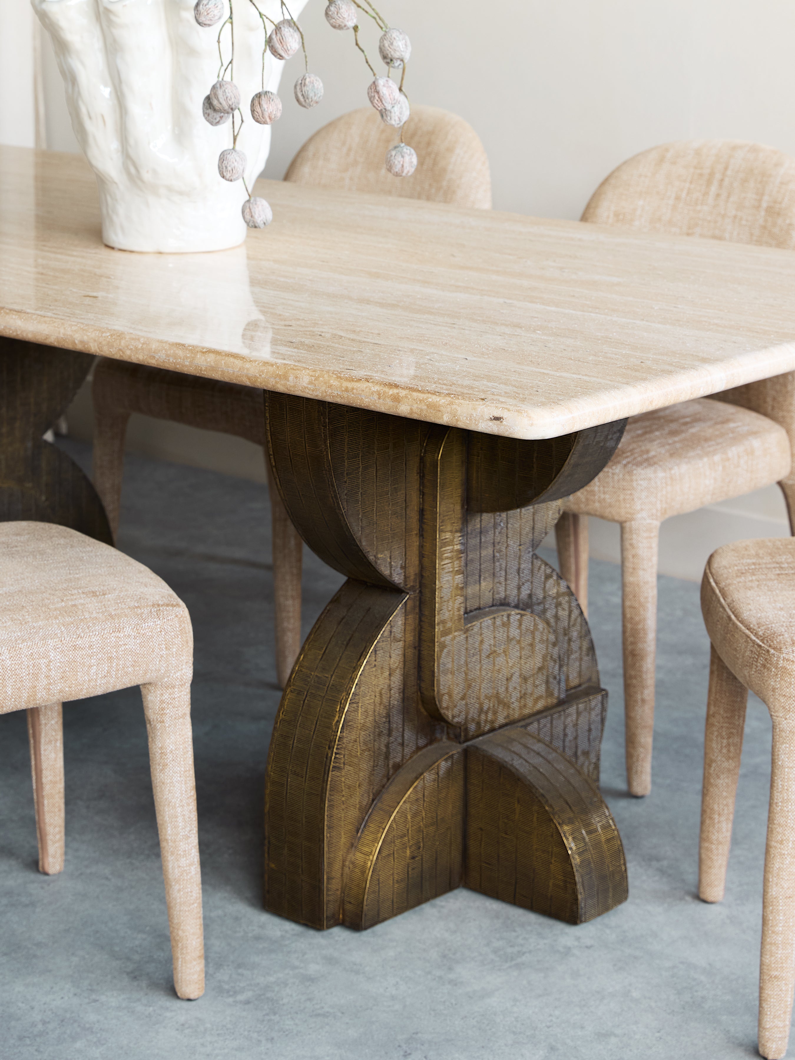 Kelsie Travertine Dining Table — lifestyle 7