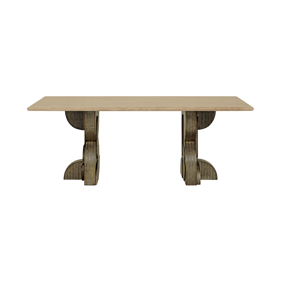 Kelsie Travertine Dining Table