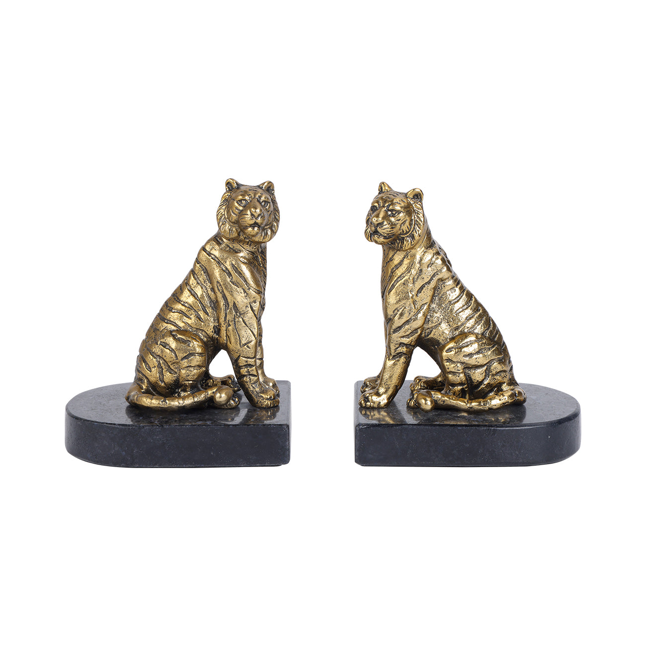 Set of 2 Kavari Tiger Granite Bookends — view 2