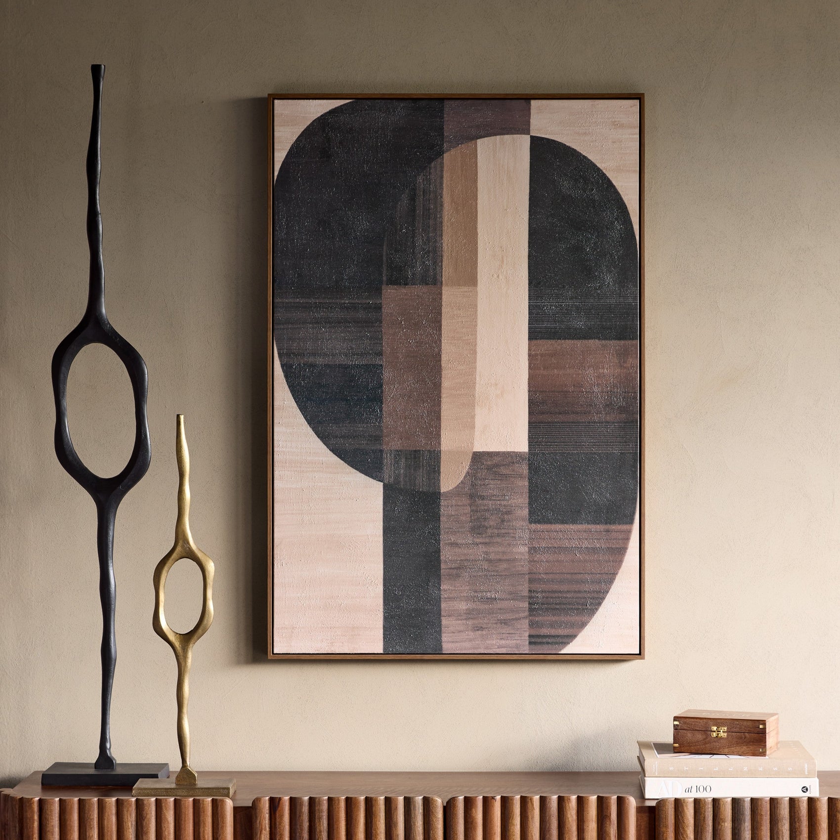 Forma Textured Framed Canvas Wall Art 80x120cm
