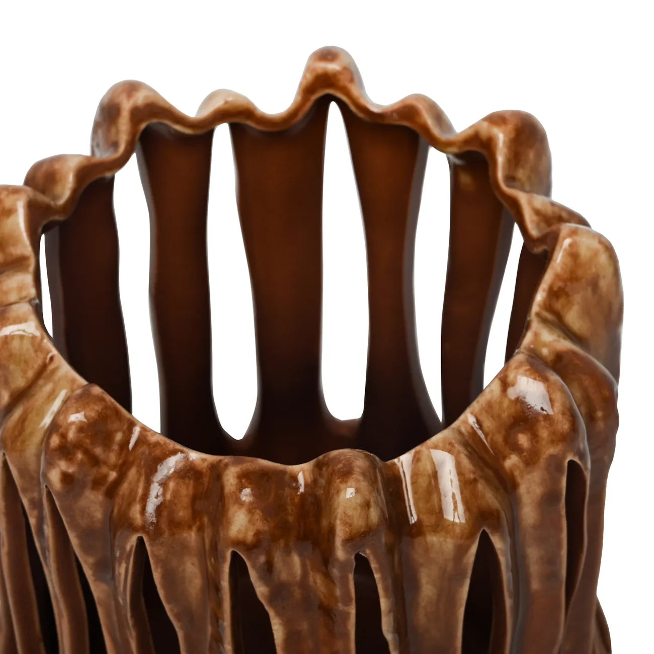 Denton Reactive Glaze Red Candle Holder