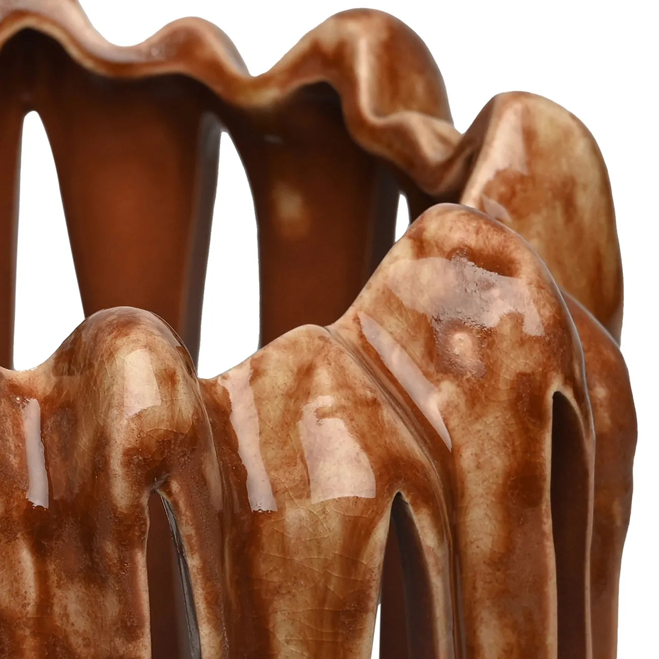 Denton Reactive Glaze Red Candle Holder