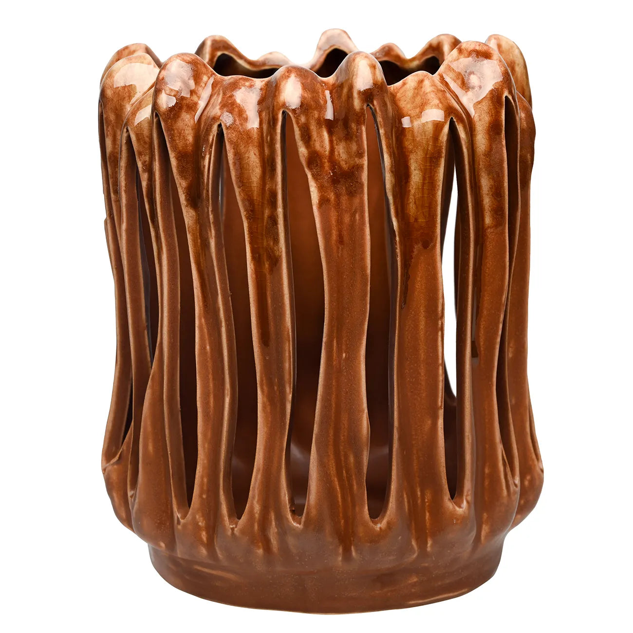 Denton Reactive Glaze Red Candle Holder