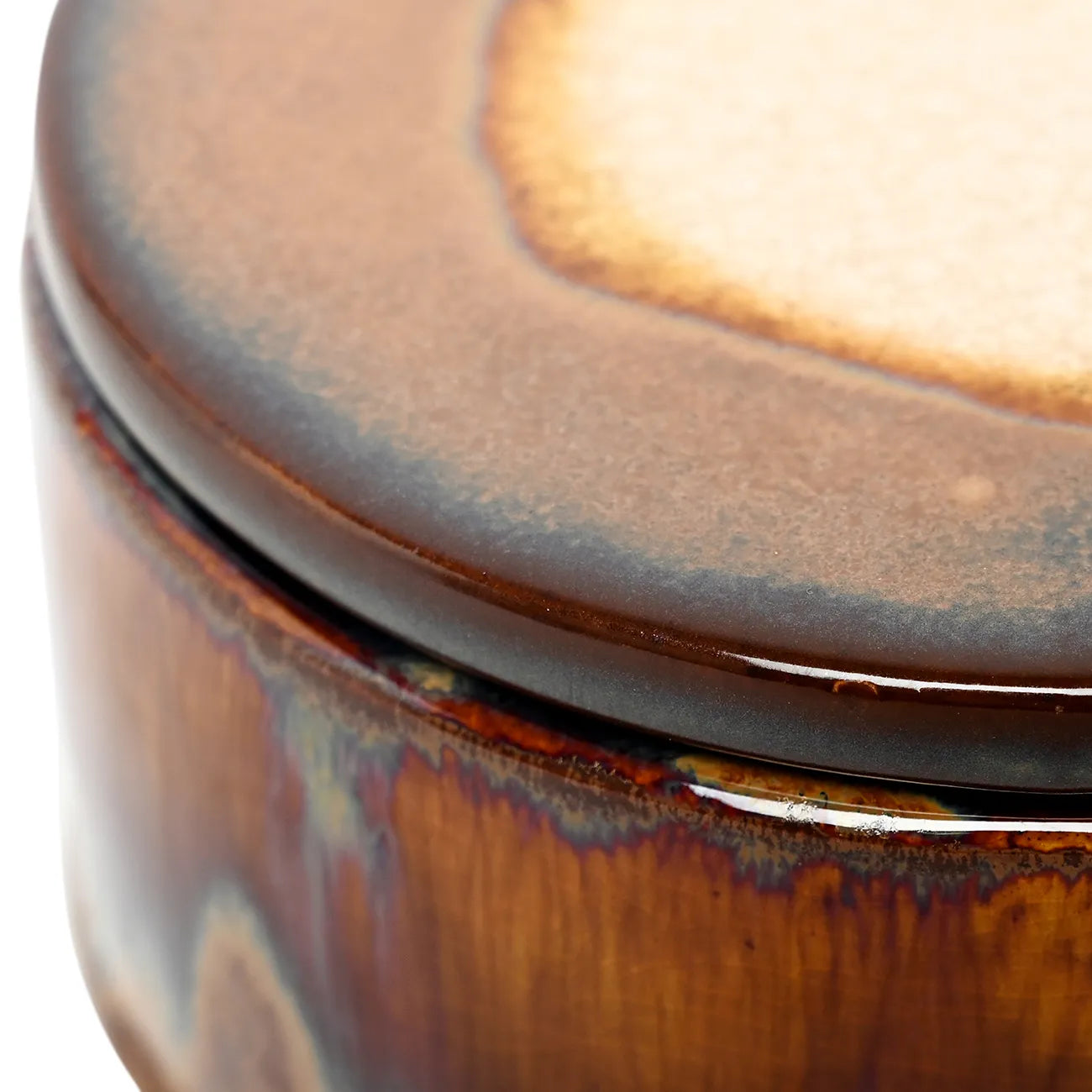 Medway Ochre Reactive Glaze Candle Blue - Rose Fragranced