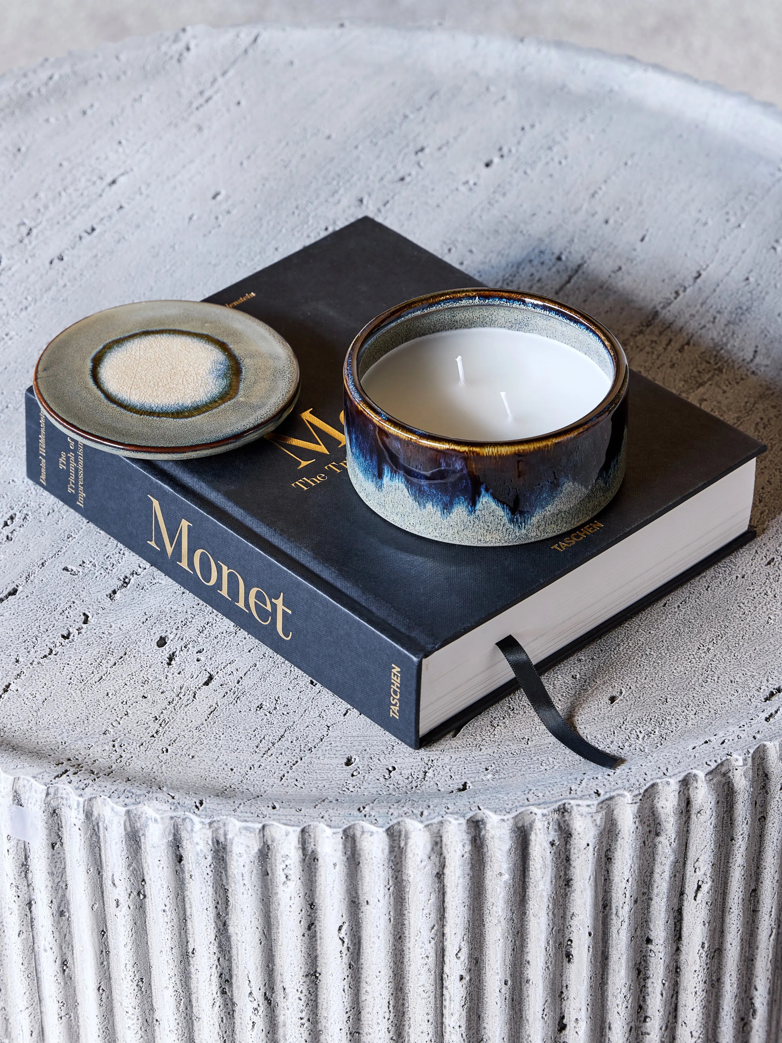 Medway Blue Reactive Glaze Candle Blue - Rose Fragranced