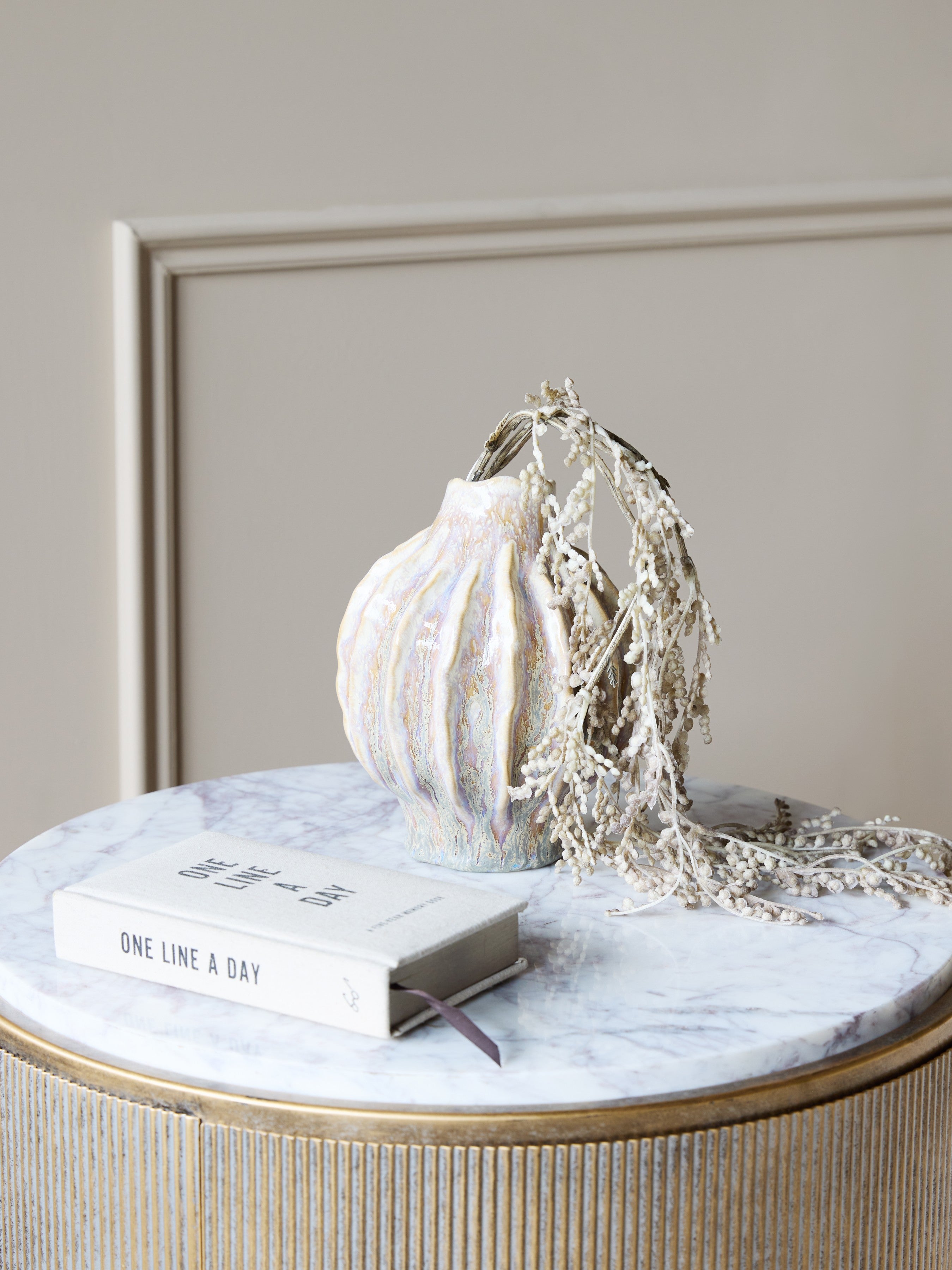 Colston Grey Reactive Glaze Vase Small lifestyle