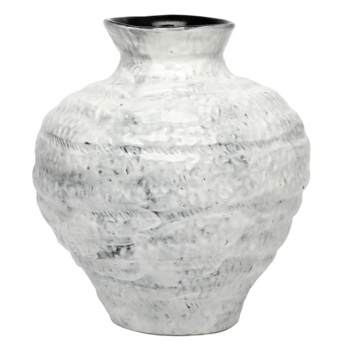 Lunel White Glazed Vase Medium