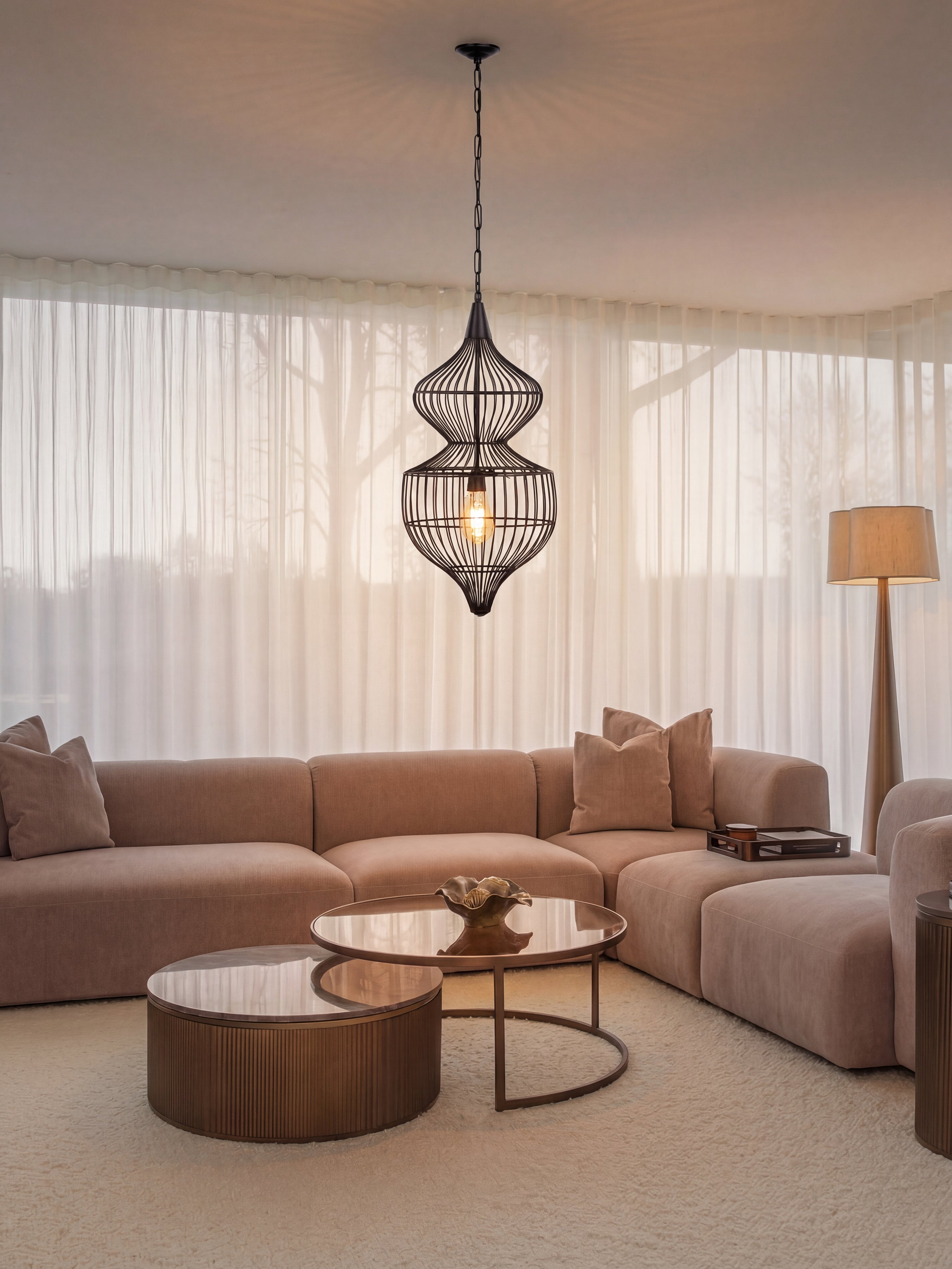 Mira Hourglass Wire Pendant Light — lifestyle 7