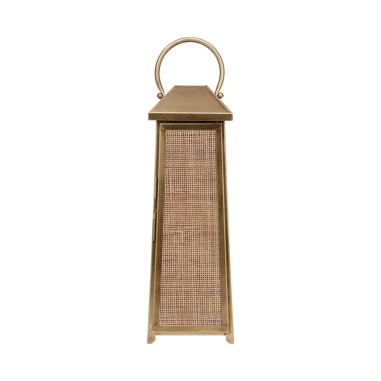 Soleil Brass & Rattan Lantern — view 2