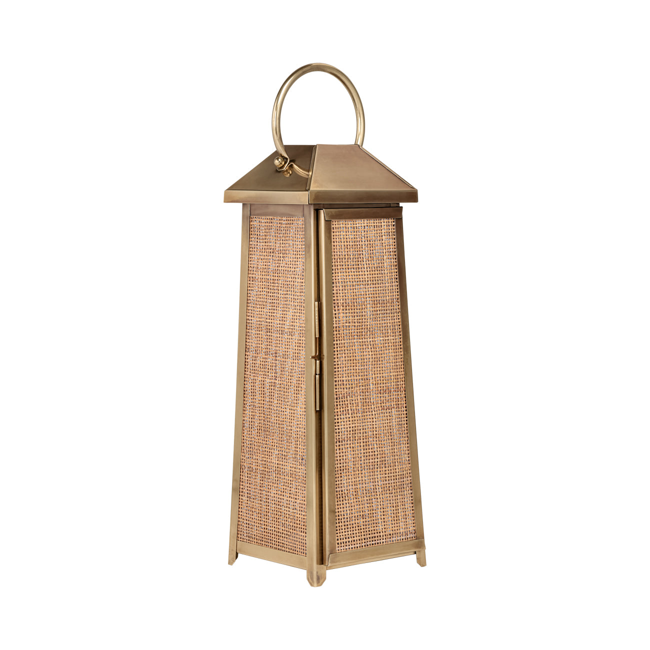 Soleil Brass & Rattan Lantern