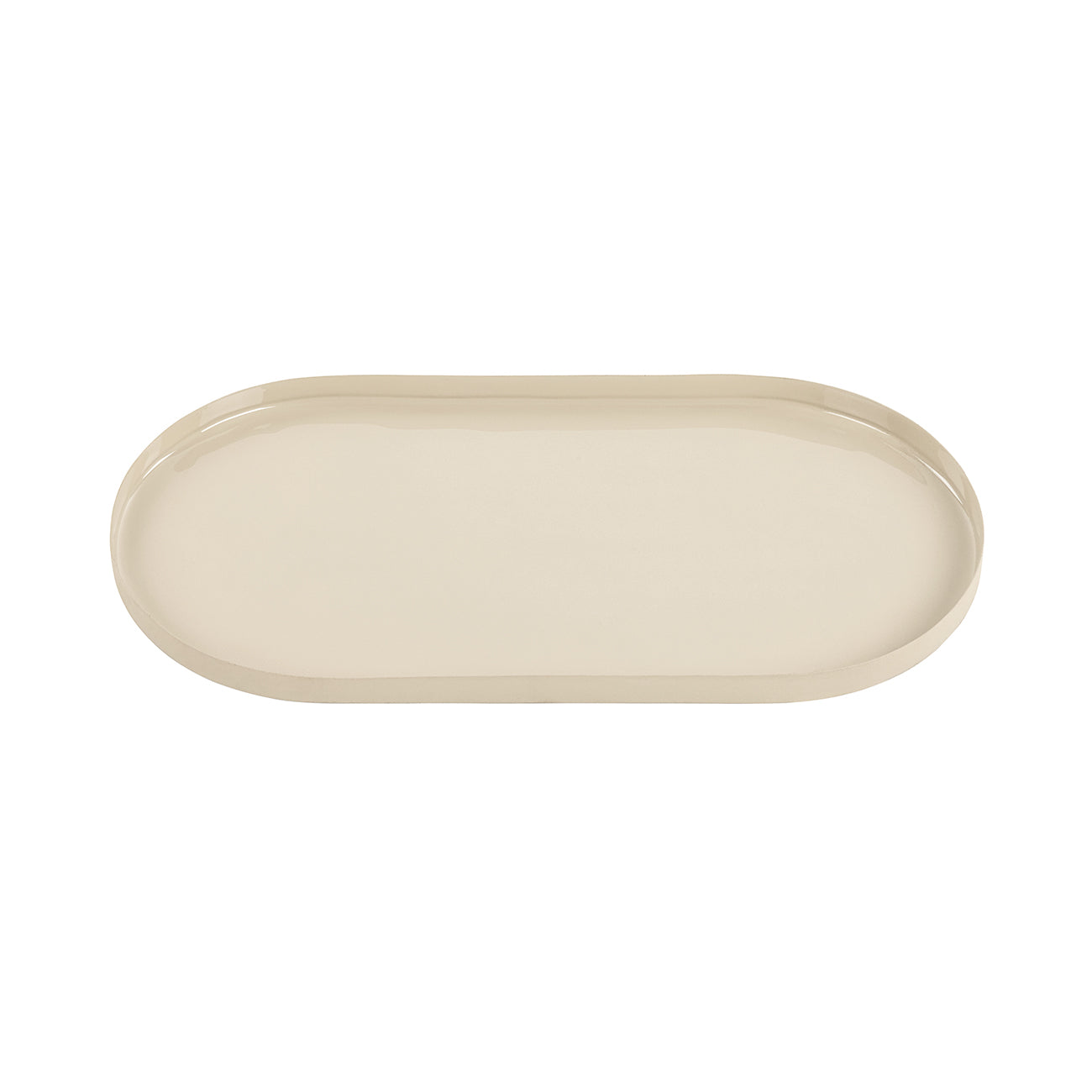 Ovolo Iron Enamel Beige Large Tray — view 2