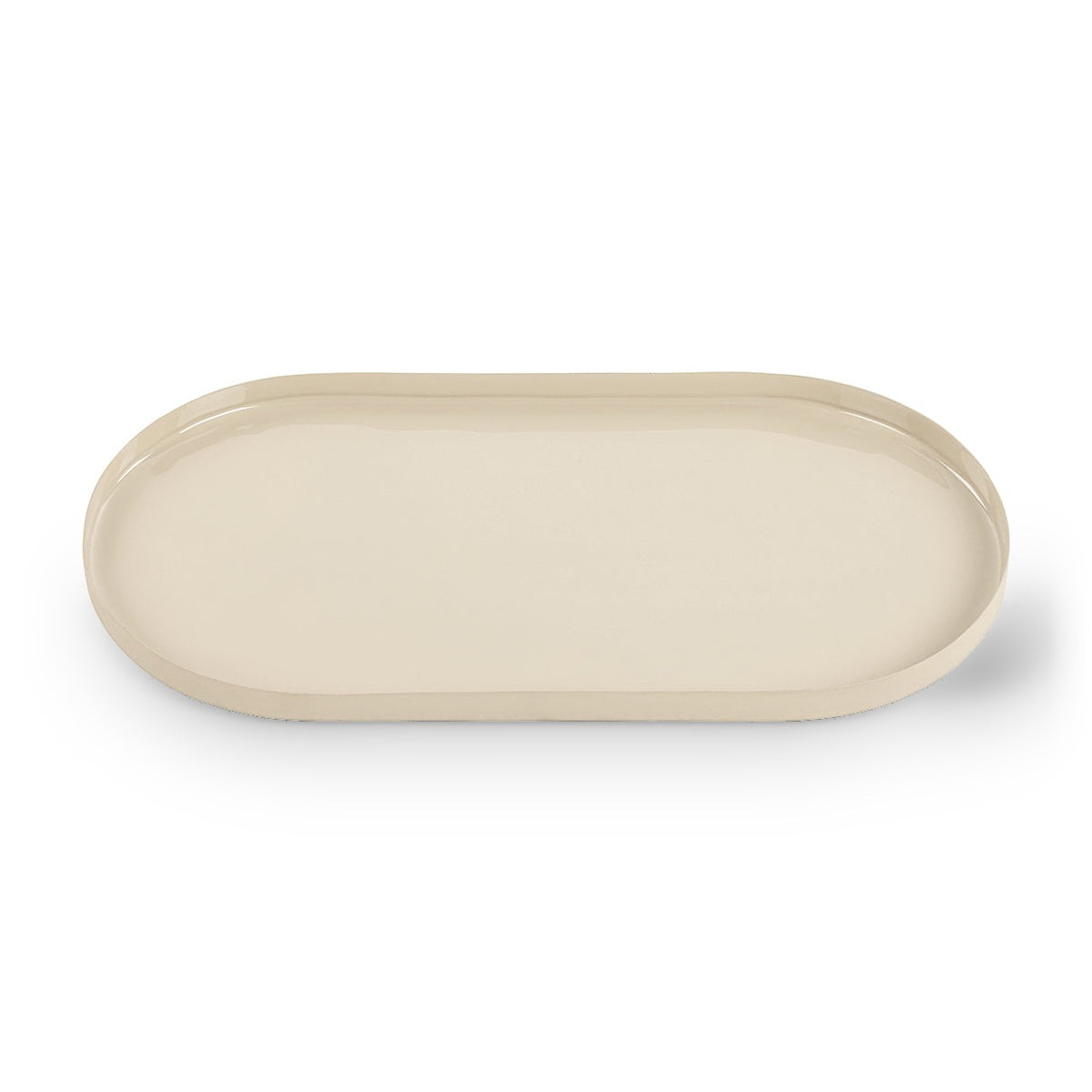 Ovolo Iron Enamel Beige Large Tray — view 2