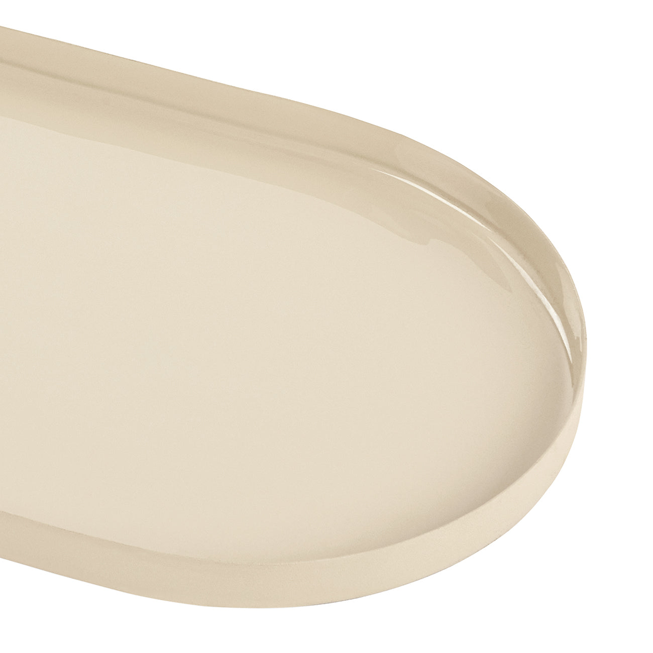 Ovolo Iron Enamel Beige Large Tray — view 4