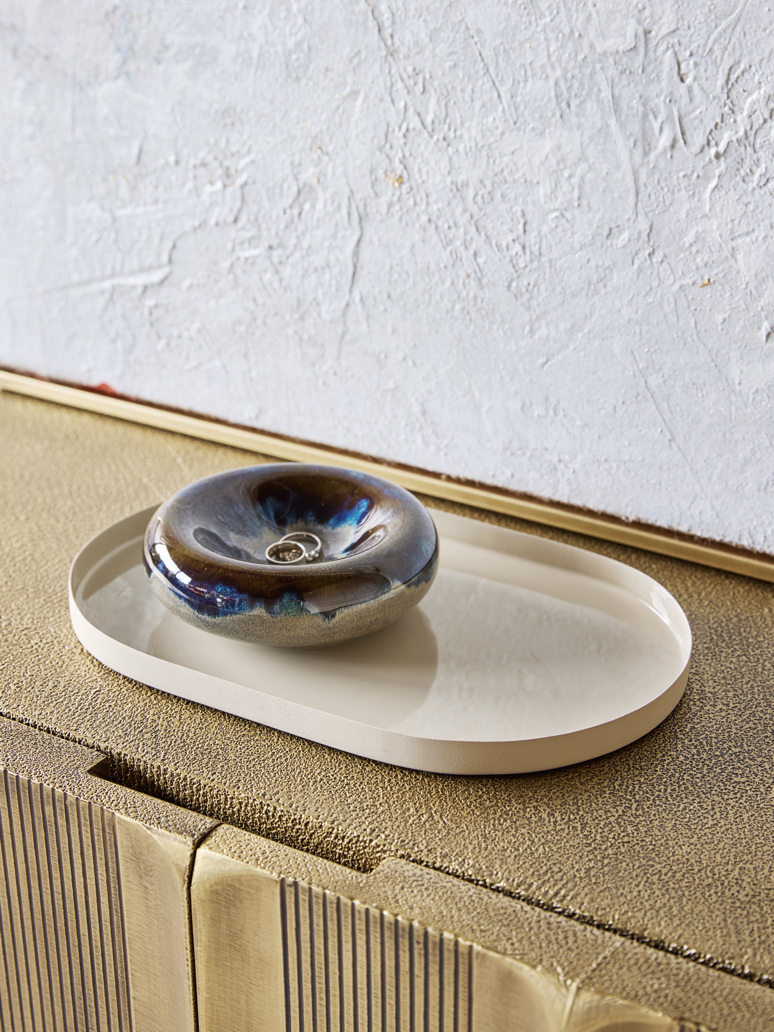 Ovolo Iron Enamel Beige Small Tray — lifestyle 6