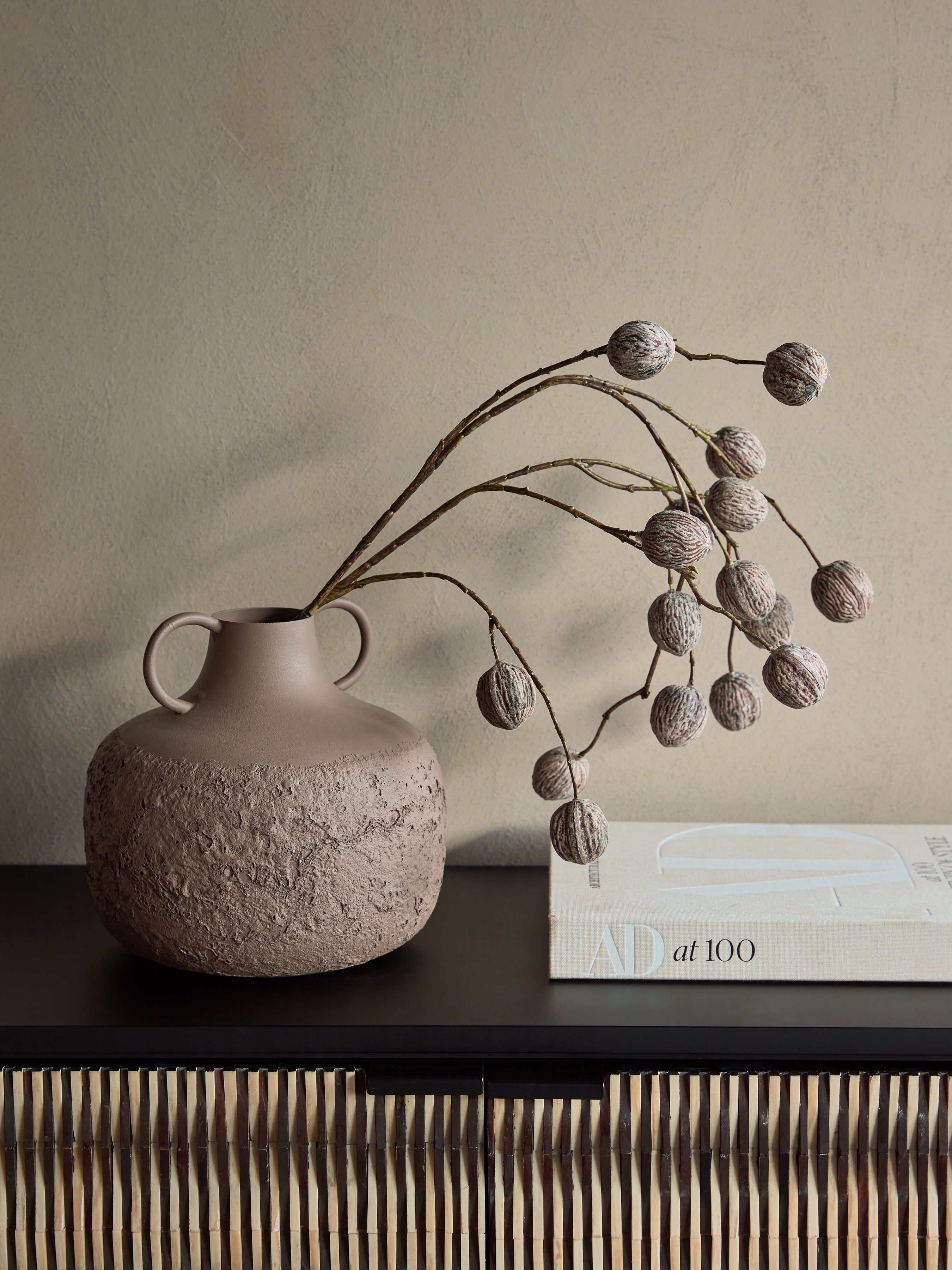 Alora Brown Textured Metal Large Vase — lifestyle 6