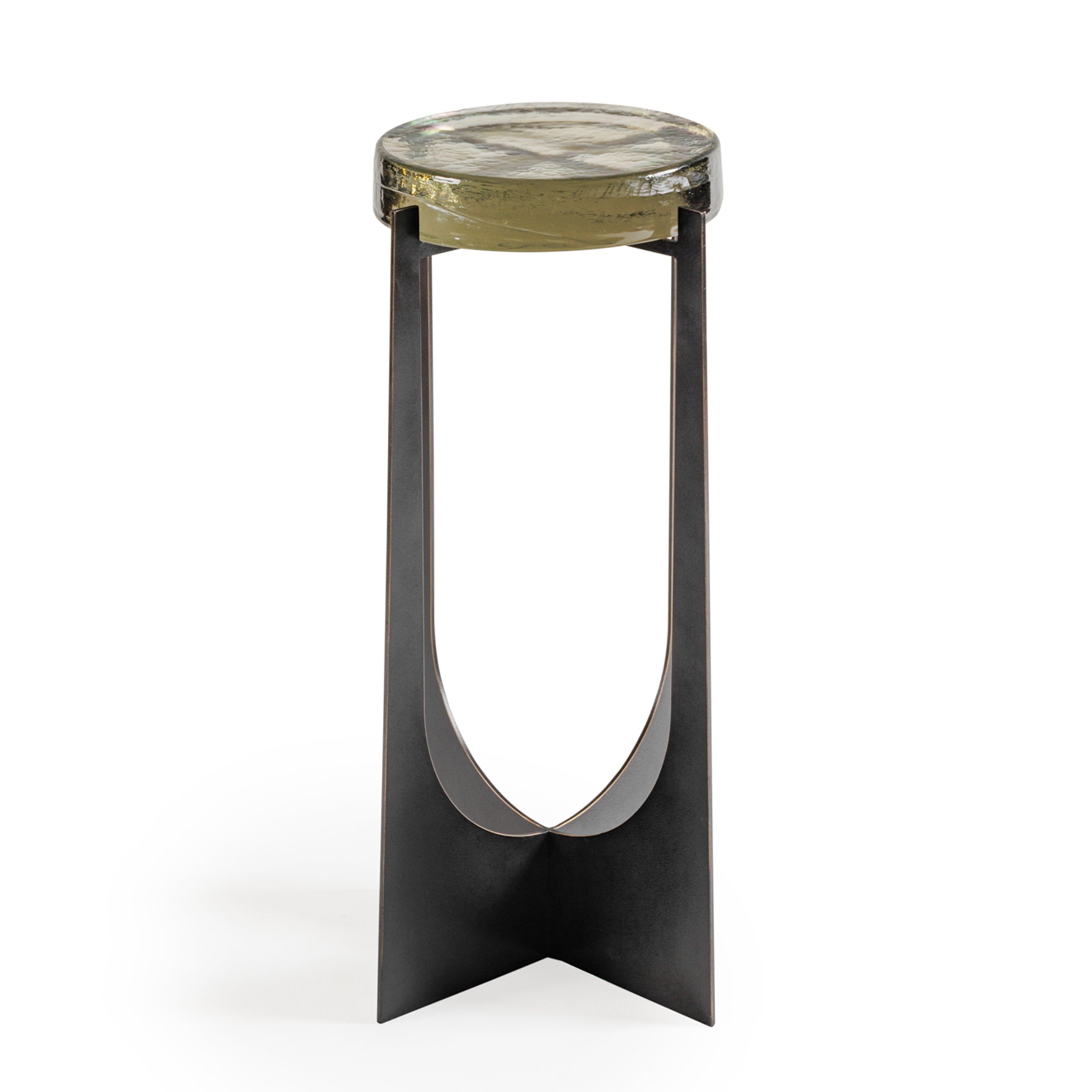 Glenthorpe Brick Glass Side Table