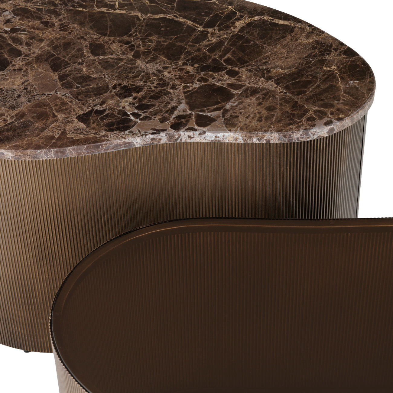 Set of 2 Cloud Marble & Glass Coffee Tables — view 5