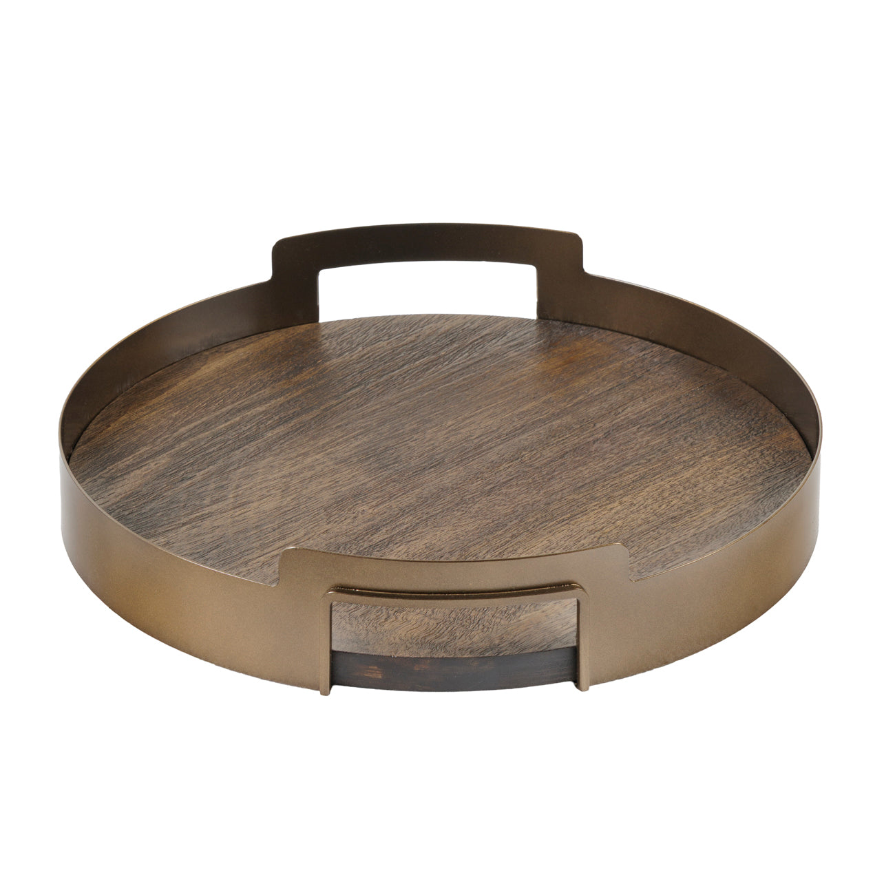 Set of 2 Shibui Mango Wood & Smoked Gold Trays — view 3