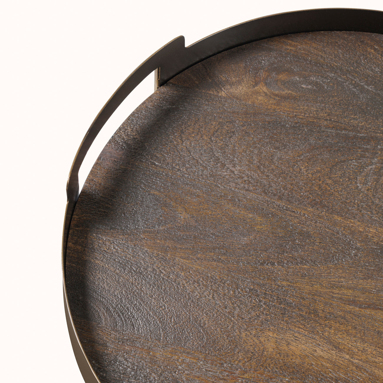 Set of 2 Shibui Mango Wood & Smoked Gold Trays — view 4