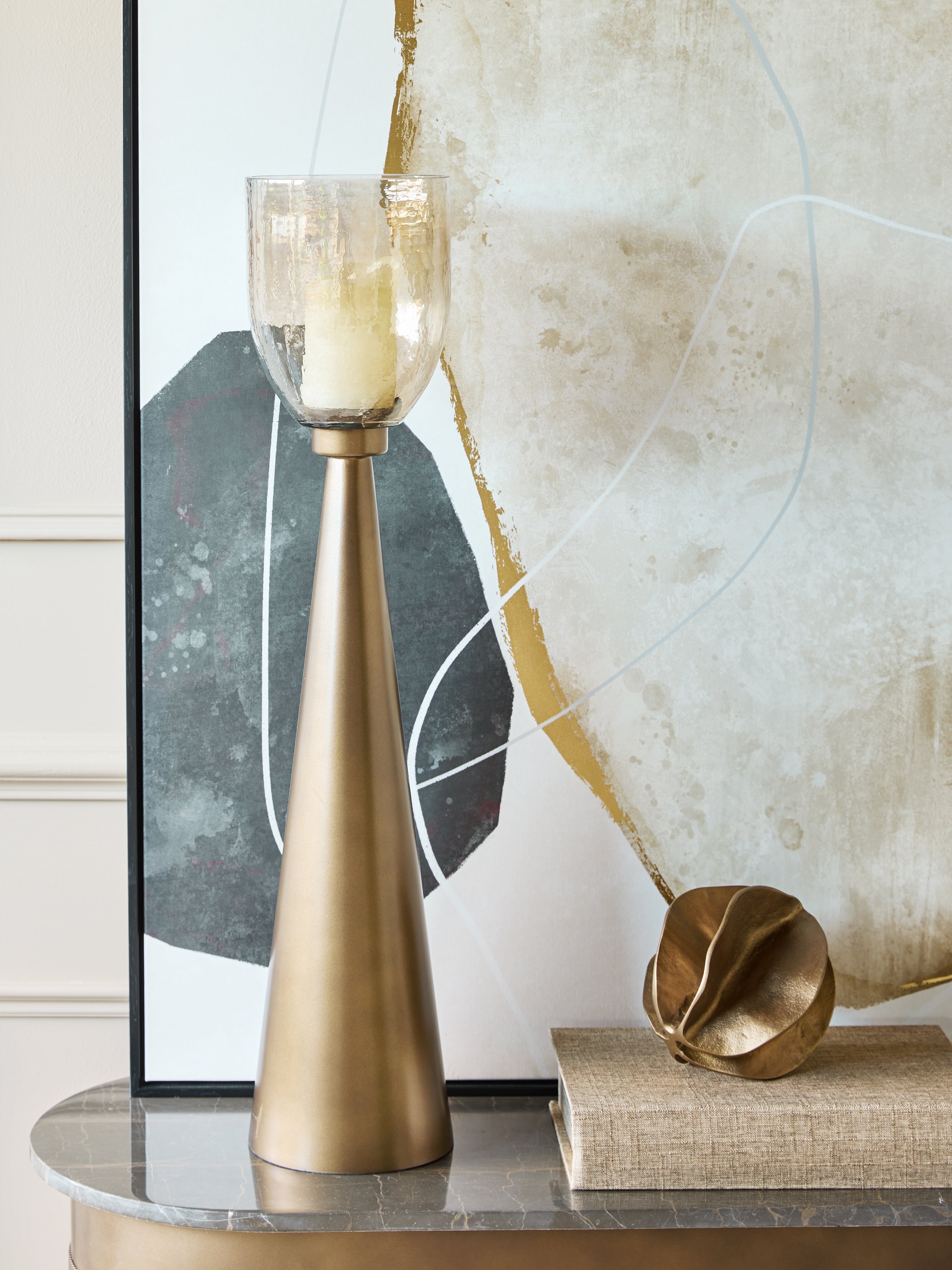 Southbourne Smoked Gold Floor Hurricane — lifestyle 6