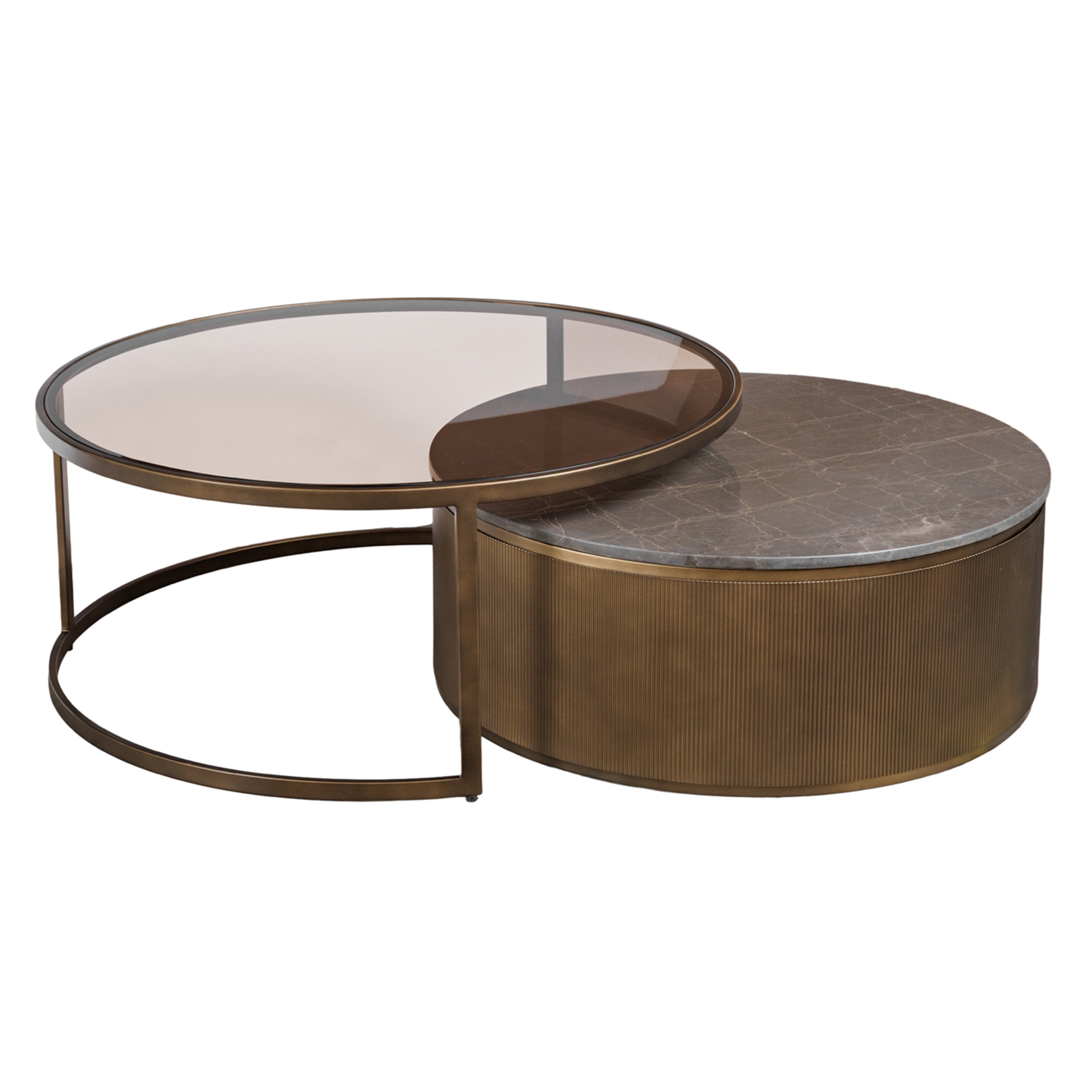 Set of 2 Belvedere Royal Gold Nesting Coffee Tables — view 2