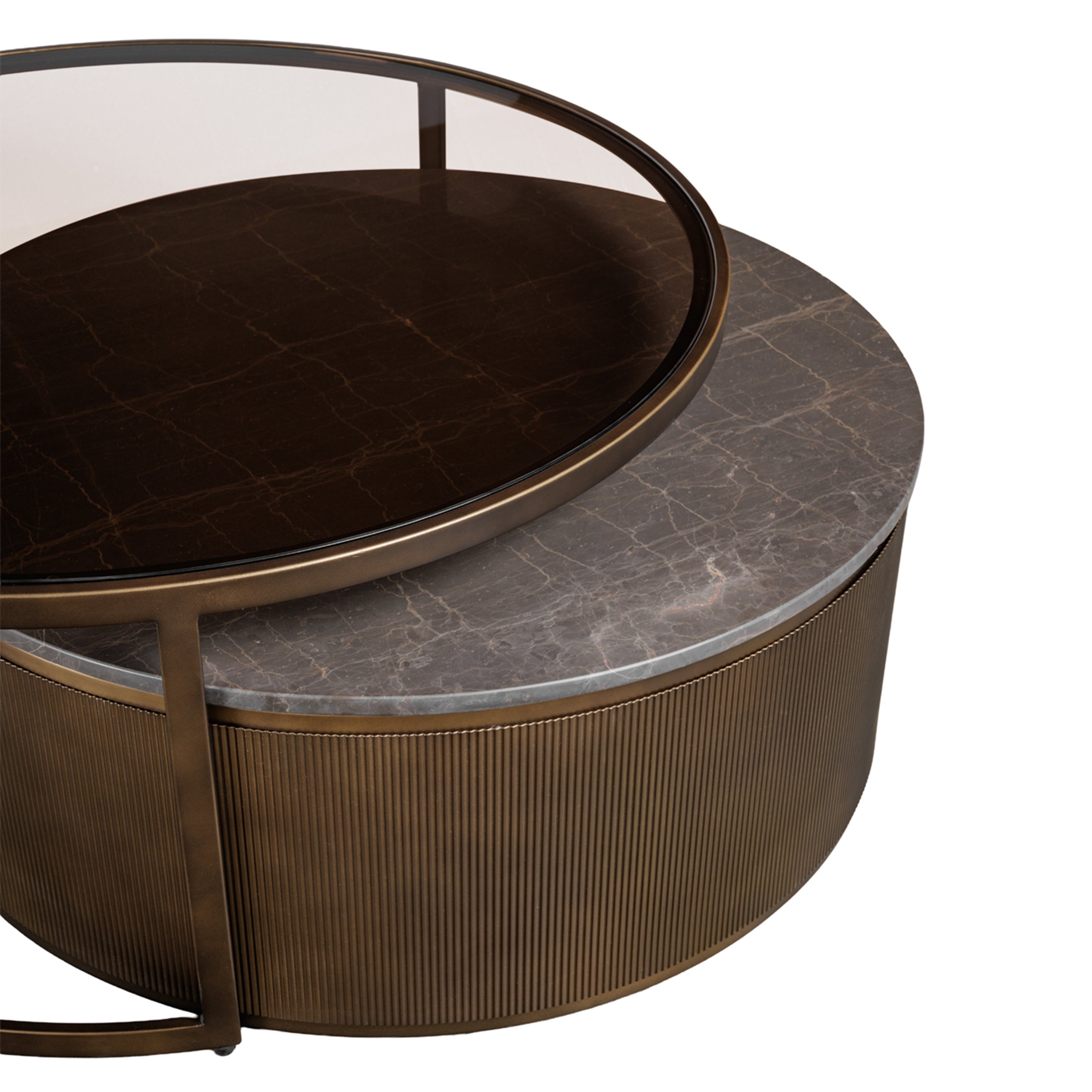 Set of 2 Belvedere Royal Gold Nesting Coffee Tables — view 4
