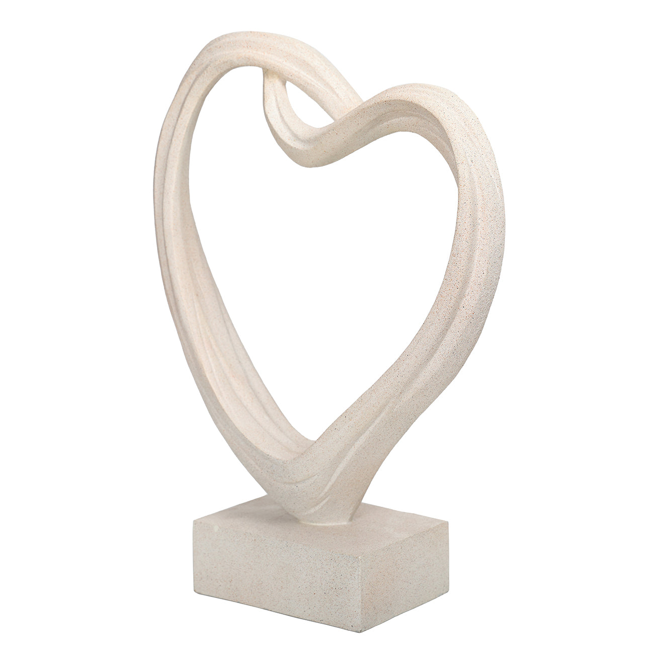 Aven White Sculpted Heart Sculpture — view 2