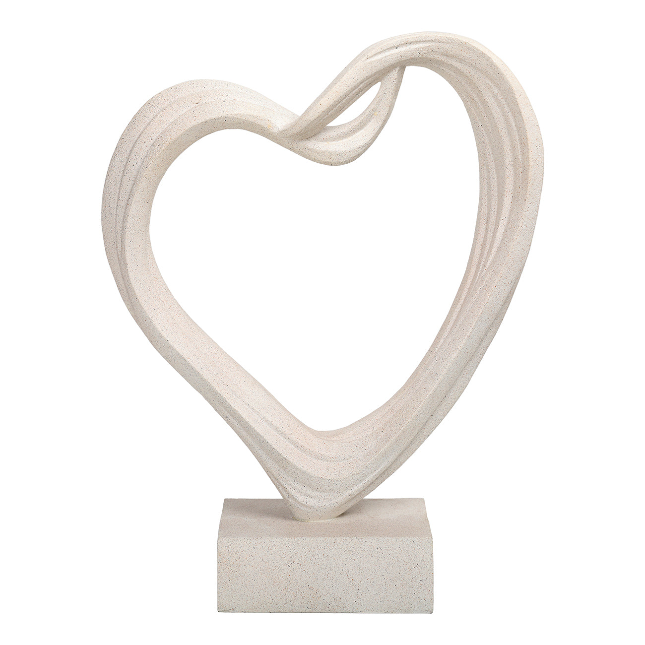 Aven White Sculpted Heart Sculpture — view 3