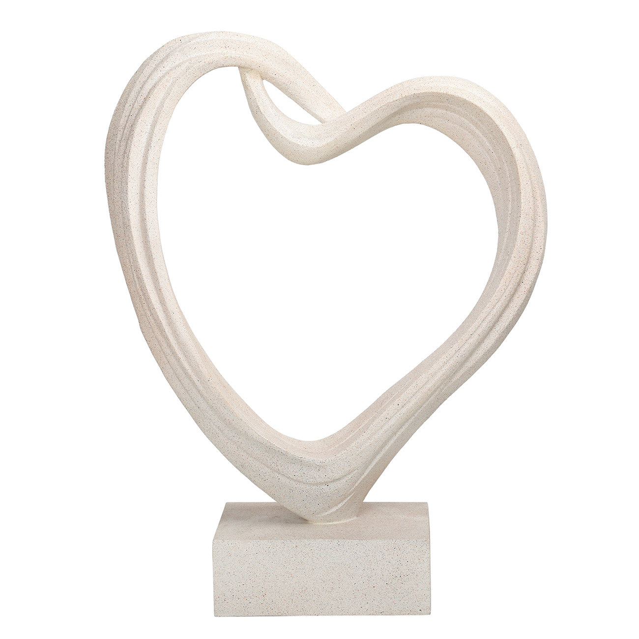 Aven White Sculpted Heart Sculpture