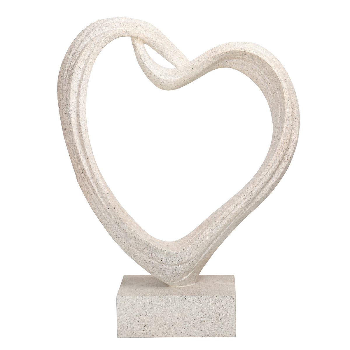 Aven White Sculpted Heart Sculpture