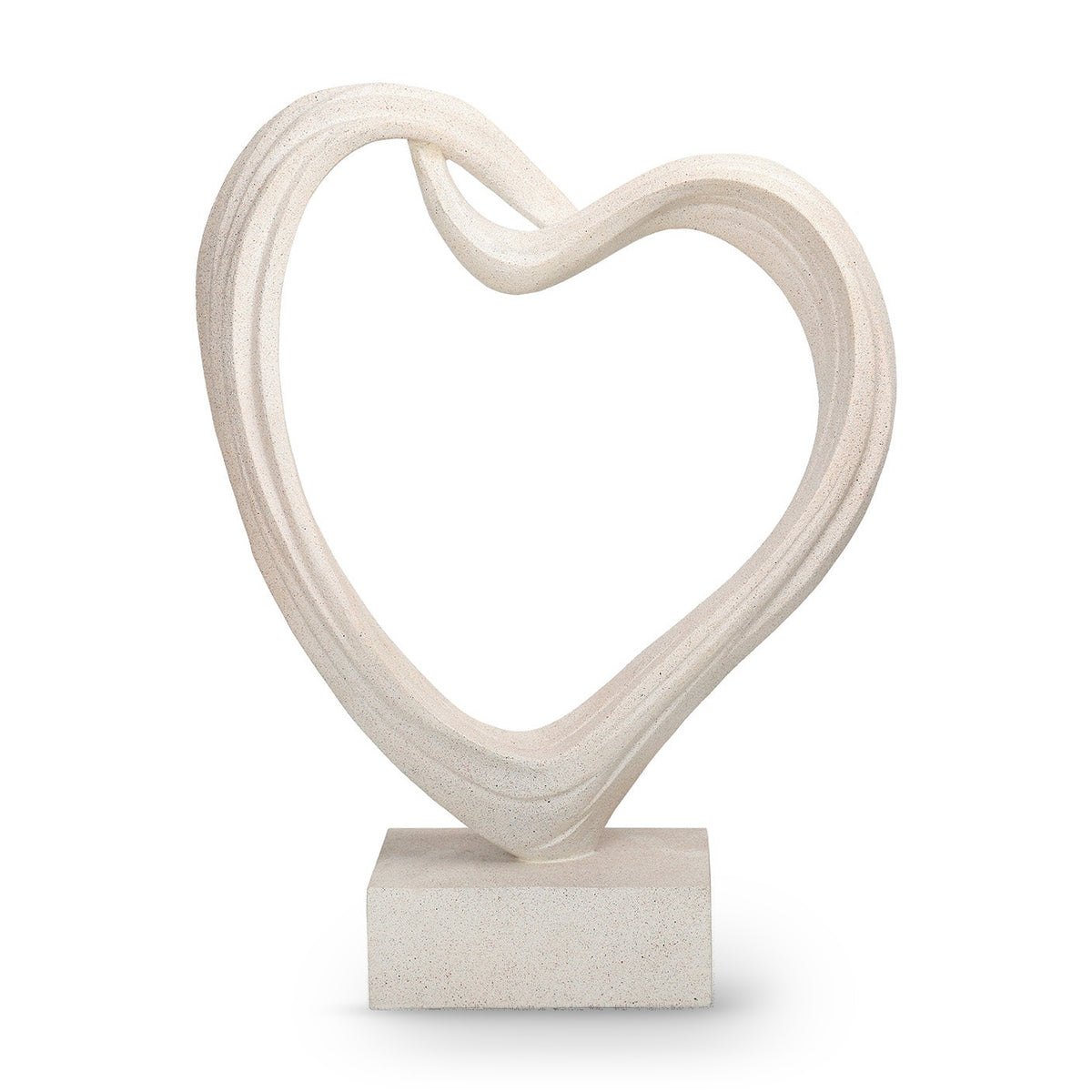 Aven White Sculpted Heart Sculpture