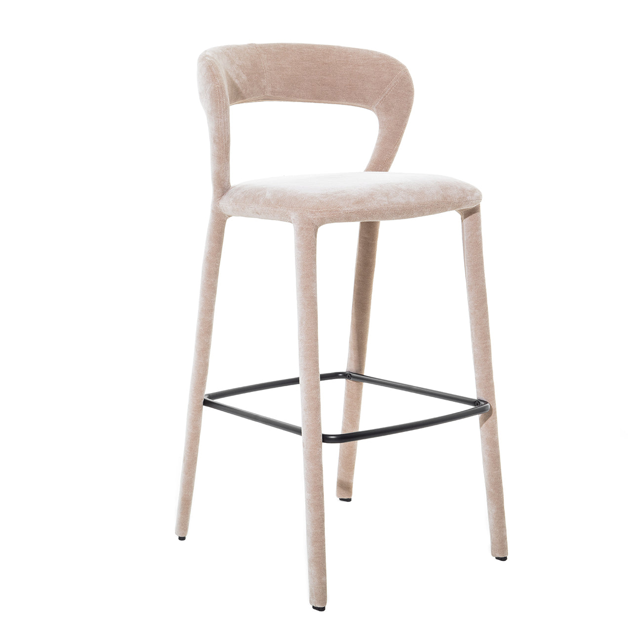 Cruise Upholstered Taupe Bar Stool — view 2