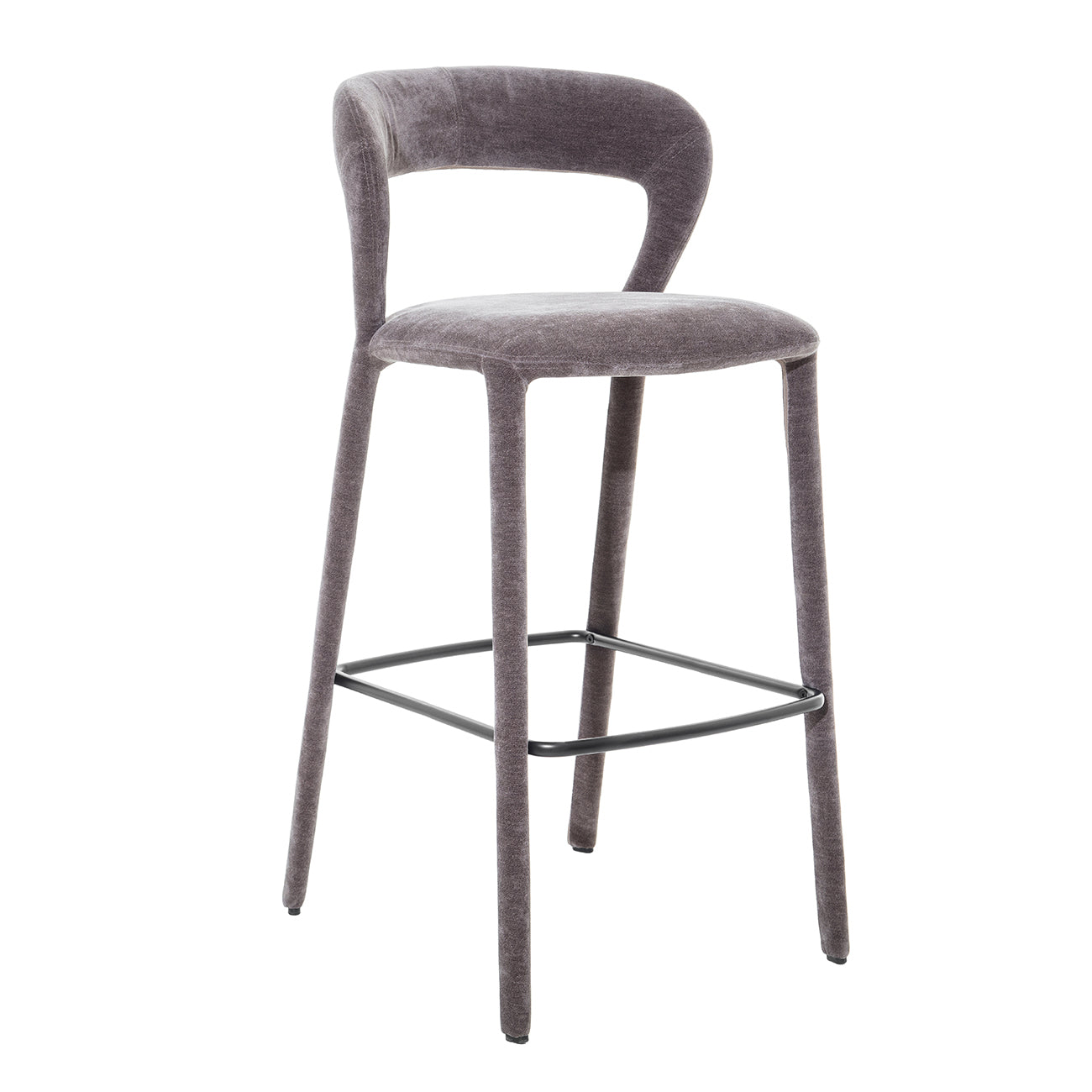 Cruise Upholstered Grey Bar Stool — view 2