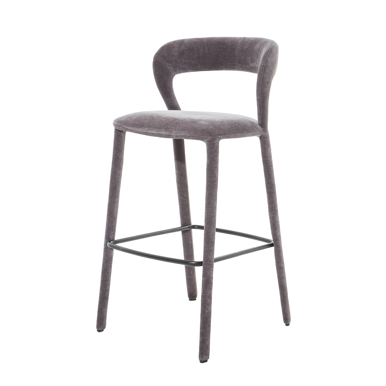 Cruise Upholstered Grey Bar Stool