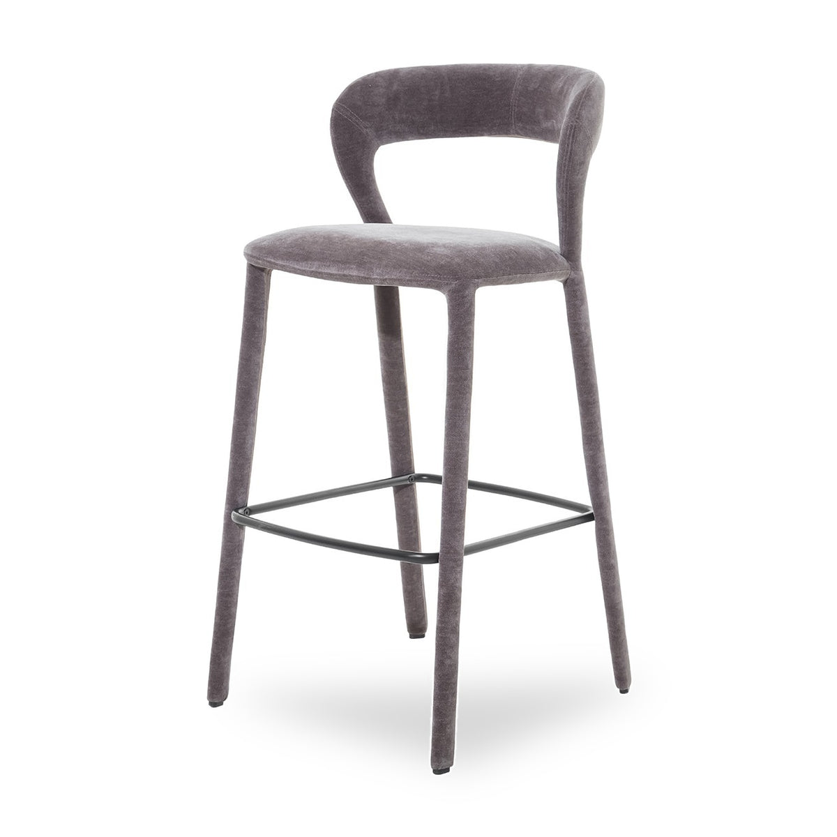 Cruise Upholstered Grey Bar Stool