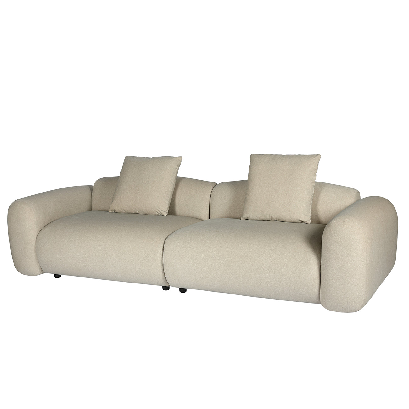 Limewood Warm Stone Velvet 3 Seater Sofa — view 2