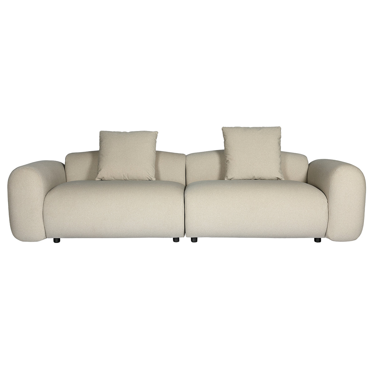 Limewood Warm Stone Velvet 3 Seater Sofa