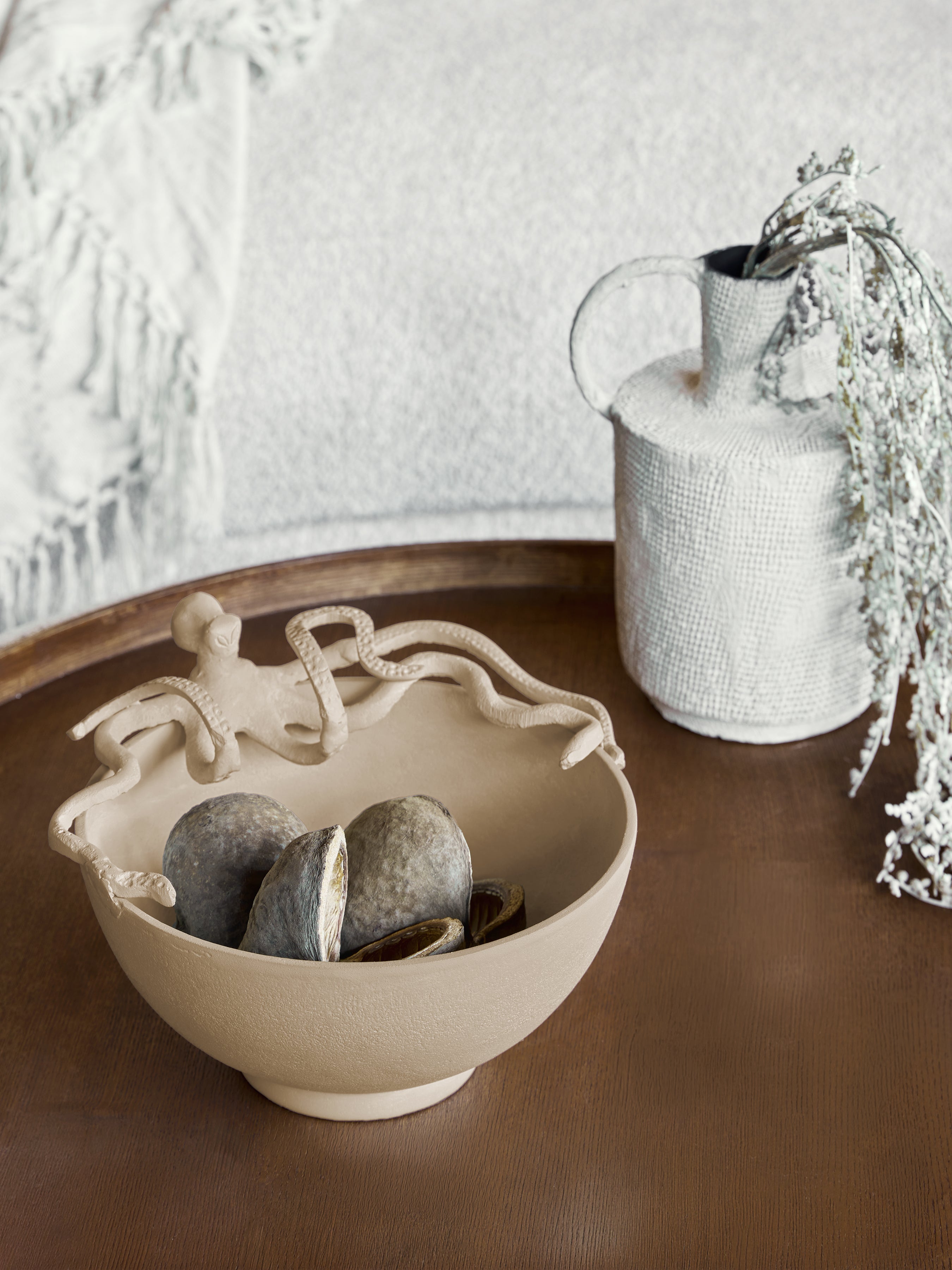 Seaside Octopus Beige Stonewash Bowl — lifestyle 6